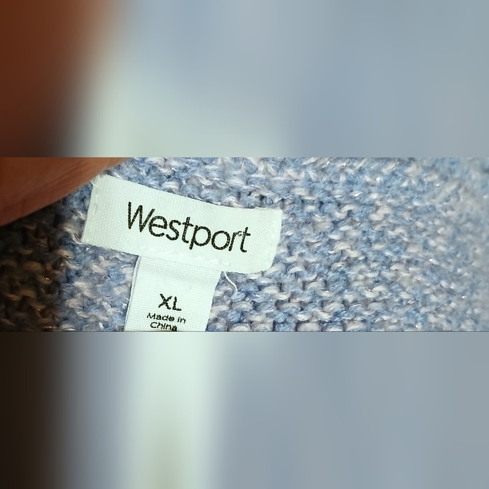 Westport By Dressbarn XL Lavender‎ Metallic Thick Knit Sweater - Picture 3 of 4